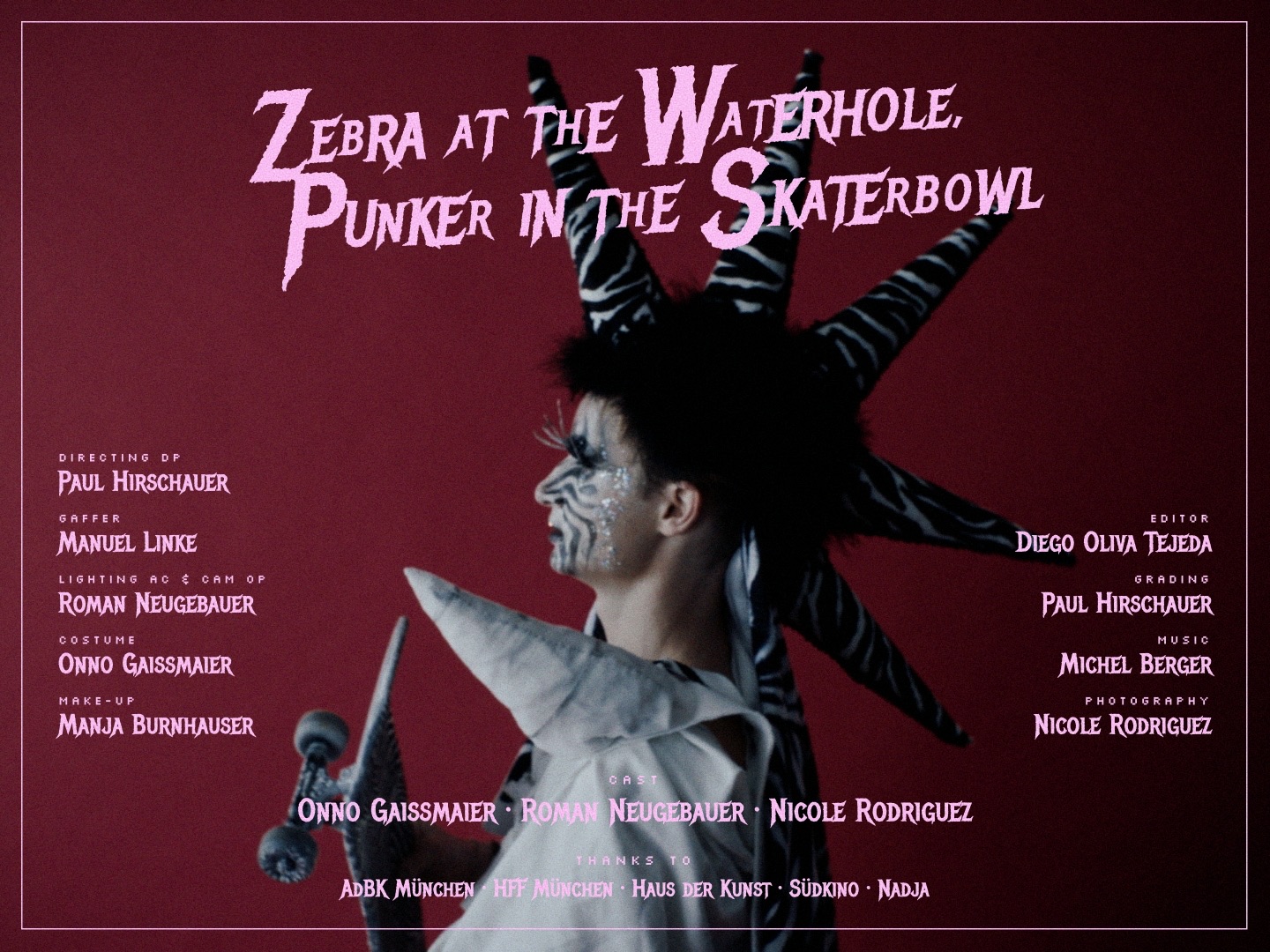 zebra at the waterhole, punker in the skaterbowl &mdash; still 01