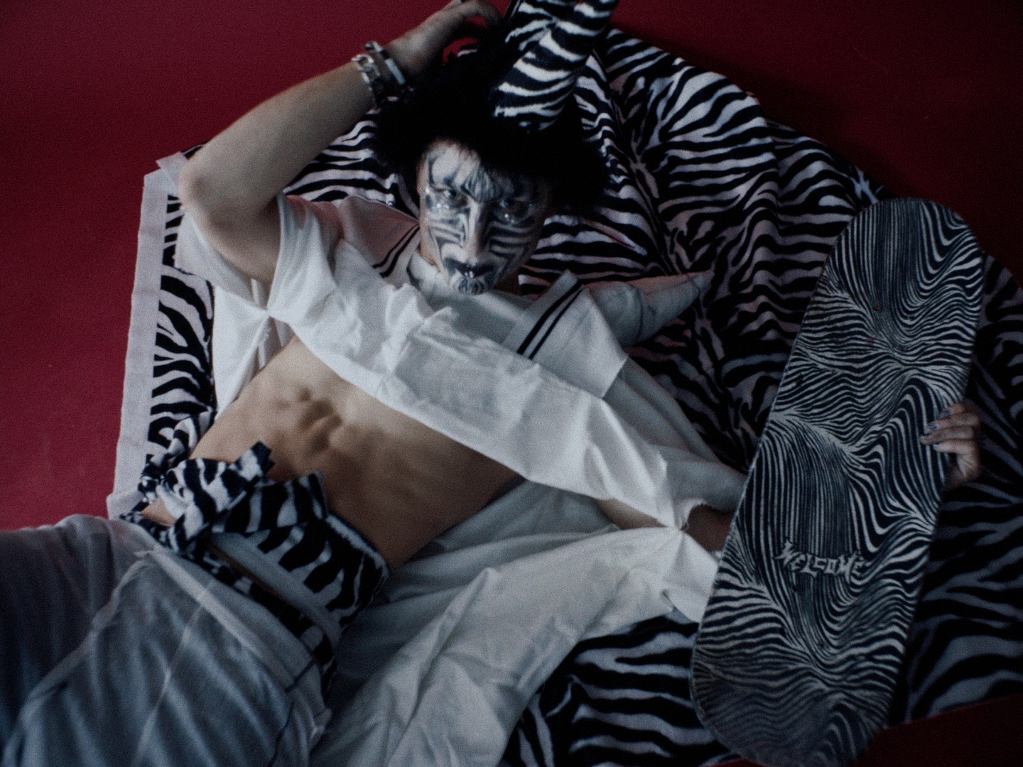 zebra at the waterhole, punker in the skaterbowl &mdash; still 07
